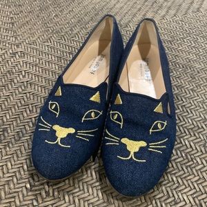Jon Josef Gatsby Cat Denim Loafer Flats Size 9